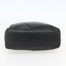 PRADA Hand Bag Leather Black Gold Auth 155399-9