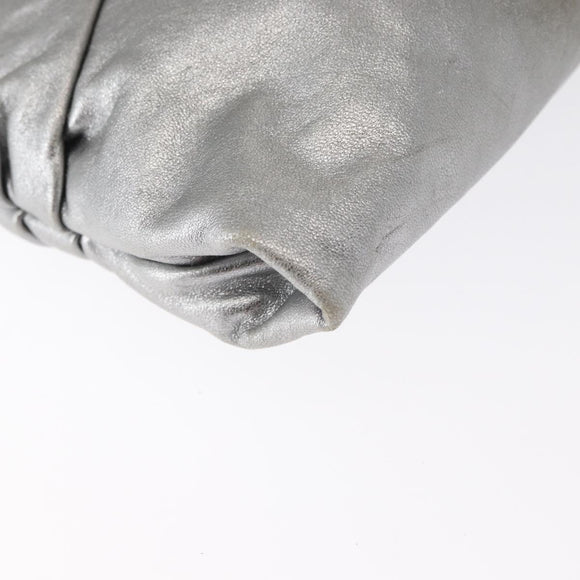 Miu Miu Clutch Bag Leather Silver Gold Auth 155407