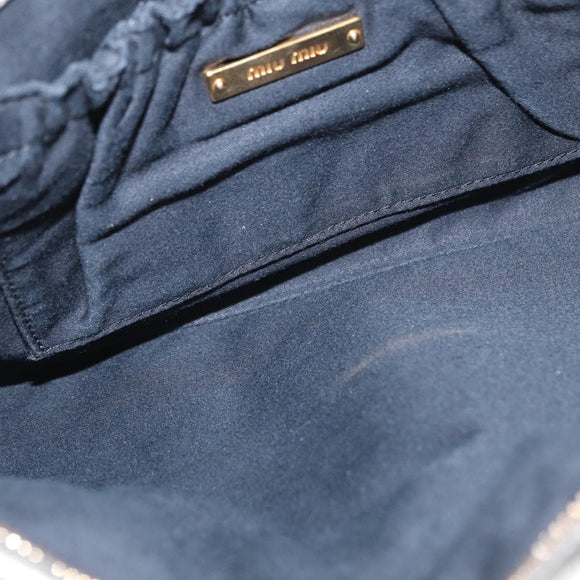 Miu Miu Clutch Bag Leather Silver Gold Auth 155407