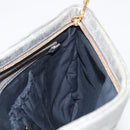 Miu Miu Clutch Bag Leather Silver Gold Auth 155407-16