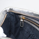 Miu Miu Clutch Bag Leather Silver Gold Auth 155407-18