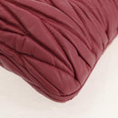 Miu Miu Matelasse Clutch Bag Leather Pink Gold Auth 155408V-10