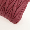 Miu Miu Matelasse Clutch Bag Leather Pink Gold Auth 155408V-11