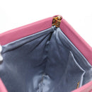 Miu Miu Matelasse Clutch Bag Leather Pink Gold Auth 155408V-15