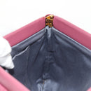 Miu Miu Matelasse Clutch Bag Leather Pink Gold Auth 155408V-16