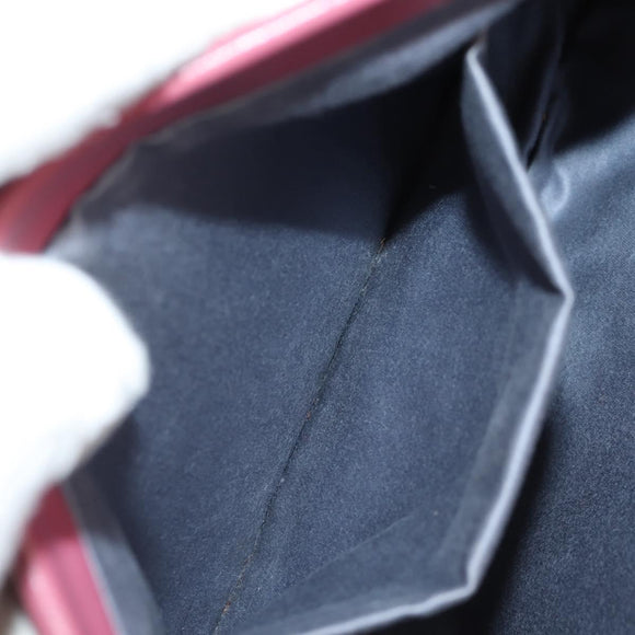 Miu Miu Matelasse Clutch Bag Leather Pink Gold Auth 155408V