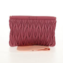 Miu Miu Matelasse Clutch Bag Leather Pink Gold Auth 155408V-20