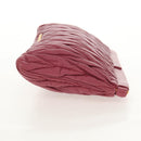 Miu Miu Matelasse Clutch Bag Leather Pink Gold Auth 155408V-5