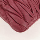 Miu Miu Matelasse Clutch Bag Leather Pink Gold Auth 155408V-8