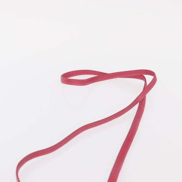 FENDI Shoulder Pouch Leather 2way Pink Gold Auth 155409