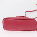 FENDI Shoulder Pouch Leather 2way Pink Gold Auth 155409-11