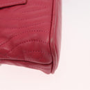 FENDI Shoulder Pouch Leather 2way Pink Gold Auth 155409-12