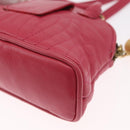 FENDI Shoulder Pouch Leather 2way Pink Gold Auth 155409-13