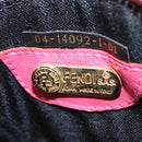 FENDI Shoulder Pouch Leather 2way Pink Gold Auth 155409-17
