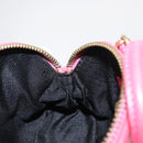 FENDI Shoulder Pouch Leather 2way Pink Gold Auth 155409-19