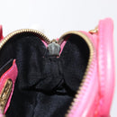 FENDI Shoulder Pouch Leather 2way Pink Gold Auth 155409-20