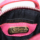 FENDI Shoulder Pouch Leather 2way Pink Gold Auth 155409-21