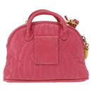 FENDI Shoulder Pouch Leather 2way Pink Gold Auth 155409-3