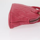 FENDI Shoulder Pouch Leather 2way Pink Gold Auth 155409-4