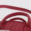 FENDI Shoulder Pouch Leather 2way Pink Gold Auth 155409-8