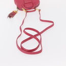 FENDI Shoulder Pouch Leather 2way Pink Gold Auth 155409-9