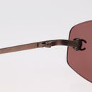 CHANEL Sunglasses Metal Brown 4002 CC Auth 155411-10