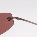 CHANEL Sunglasses Metal Brown 4002 CC Auth 155411-11