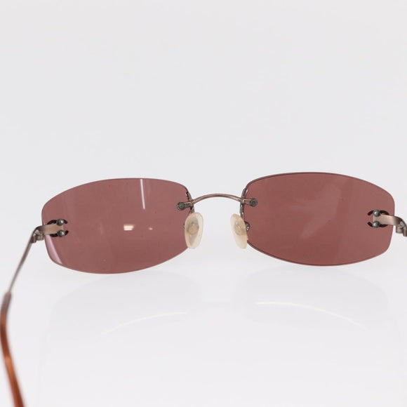 CHANEL Sunglasses Metal Brown 4002 CC Auth 155411