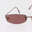 CHANEL Sunglasses Metal Brown 4002 CC Auth 155411-4