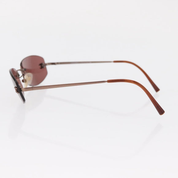 CHANEL Sunglasses Metal Brown 4002 CC Auth 155411