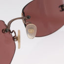 CHANEL Sunglasses Metal Brown 4002 CC Auth 155411-8