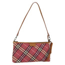 BURBERRY Nova Check Blue Label Shoulder Pouch Canvas 2way Beige Auth 155413-1