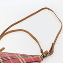 BURBERRY Nova Check Blue Label Shoulder Pouch Canvas 2way Beige Auth 155413-9