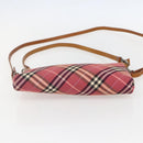 BURBERRY Nova Check Blue Label Shoulder Pouch Canvas 2way Beige Auth 155413-5