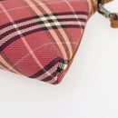 BURBERRY Nova Check Blue Label Shoulder Pouch Canvas 2way Beige Auth 155413-15
