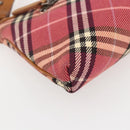 BURBERRY Nova Check Blue Label Shoulder Pouch Canvas 2way Beige Auth 155413-18