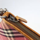 BURBERRY Nova Check Blue Label Shoulder Pouch Canvas 2way Beige Auth 155413-10
