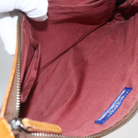 BURBERRY Nova Check Blue Label Shoulder Pouch Canvas 2way Beige Auth 155413