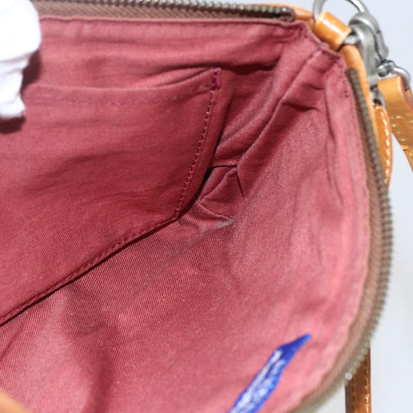 BURBERRY Nova Check Blue Label Shoulder Pouch Canvas 2way Beige Auth 155413