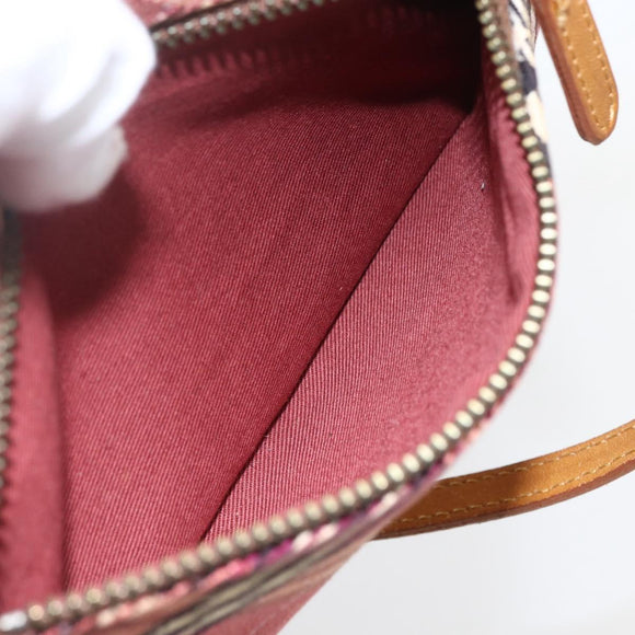 BURBERRY Nova Check Blue Label Shoulder Pouch Canvas 2way Beige Auth 155413