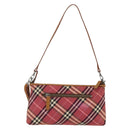 BURBERRY Nova Check Blue Label Shoulder Pouch Canvas 2way Beige Auth 155413-2