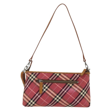 BURBERRY Nova Check Blue Label Shoulder Pouch Canvas 2way Beige Auth 155413 - 0