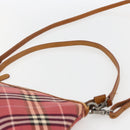 BURBERRY Nova Check Blue Label Shoulder Pouch Canvas 2way Beige Auth 155413-14