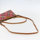BURBERRY Nova Check Blue Label Shoulder Pouch Canvas 2way Beige Auth 155413-8
