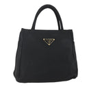 PRADA Hand Bag Nylon Black Silver Auth 155414-1