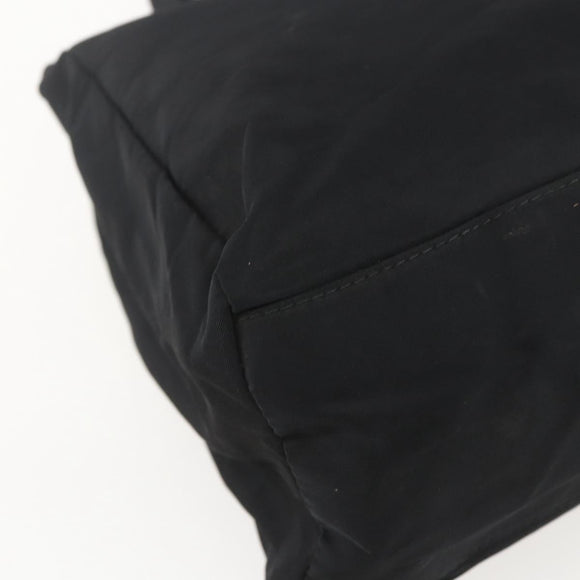 PRADA Hand Bag Nylon Black Silver Auth 155414