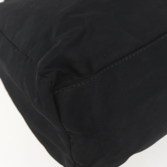 PRADA Hand Bag Nylon Black Silver Auth 155414