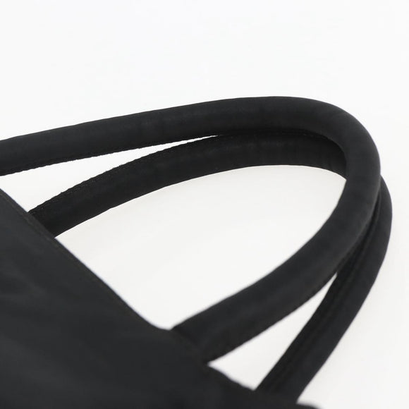 PRADA Hand Bag Nylon Black Silver Auth 155414