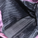 PRADA Hand Bag Nylon Metal Purple Gold Auth 155415-22