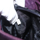 PRADA Hand Bag Nylon Metal Purple Gold Auth 155415-12